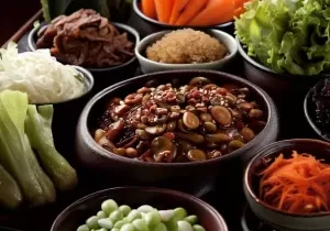 Korean inispired vegetables and legumes